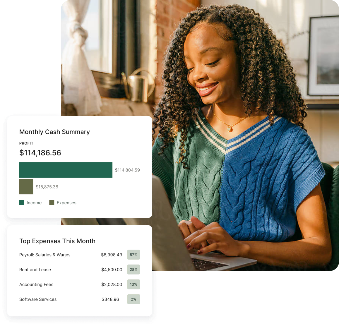 Manage your bookkeeping, taxes, and payroll—all in one place.